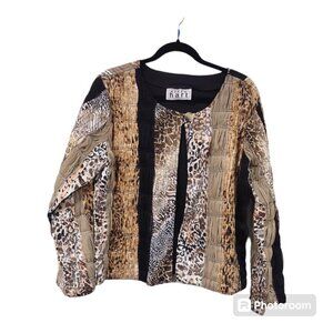Vintage Keren Hart Patchwork Animal Print Jacket